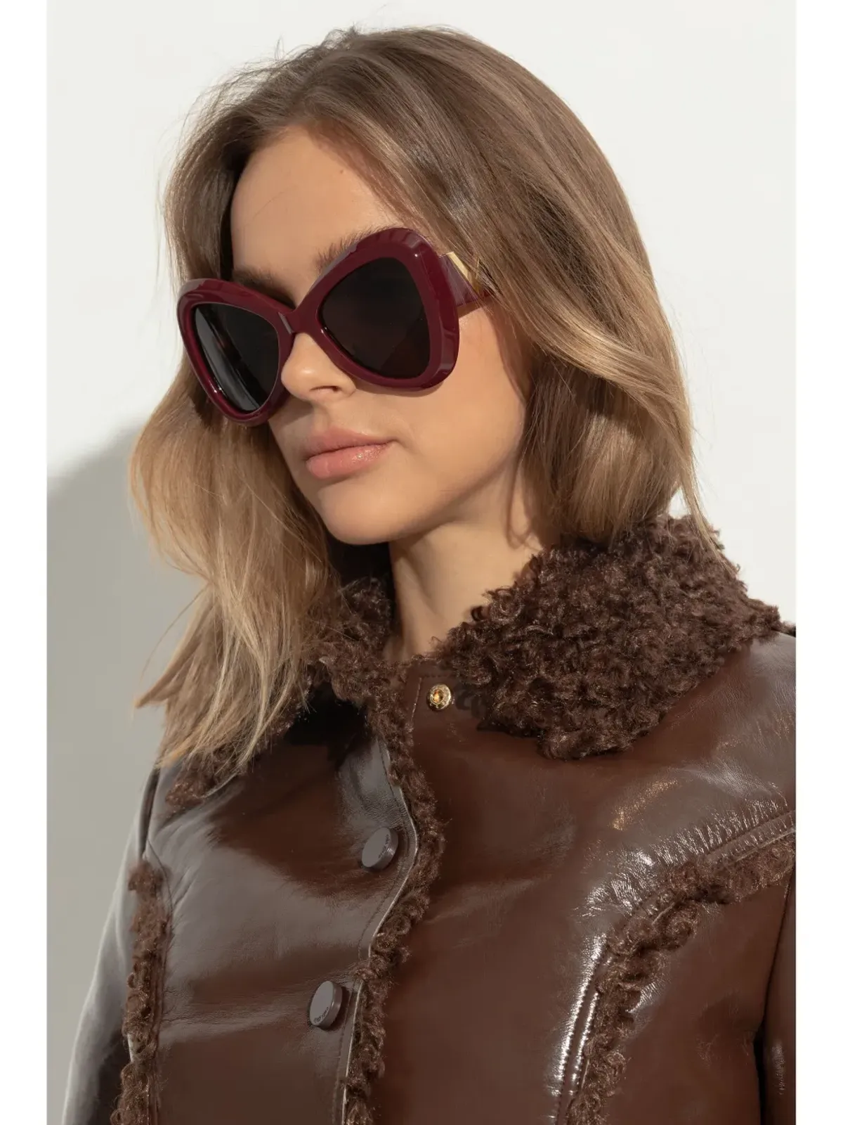 VALENTINO GARAVANI EYEWEAR oversize-frame sunglasses - Red - 画像2