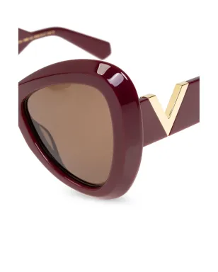 VALENTINO GARAVANI EYEWEAR oversize-frame sunglasses - Red - サムネイル4