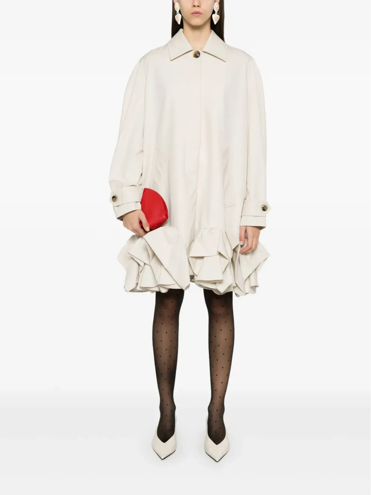 Viktor &amp; Rolf フリル付きトレンチコート - 画像2