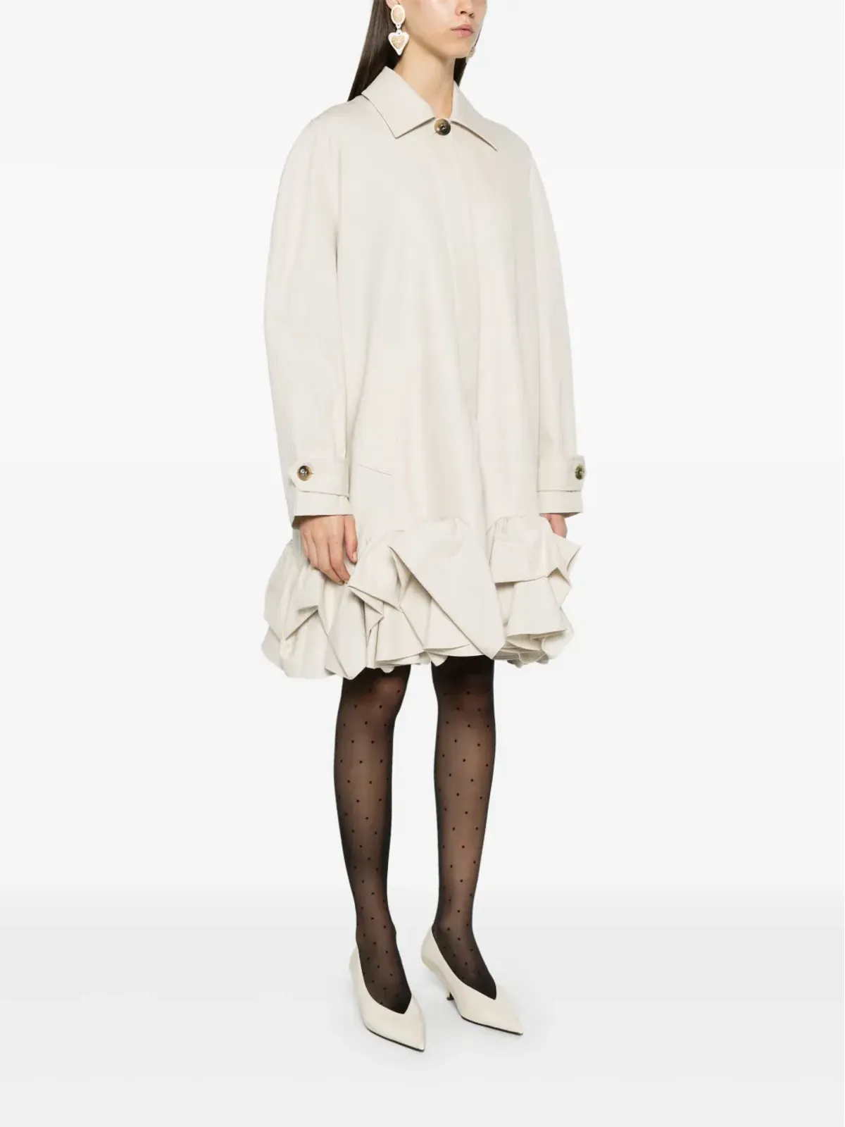 Viktor &amp; Rolf フリル付きトレンチコート - 画像3