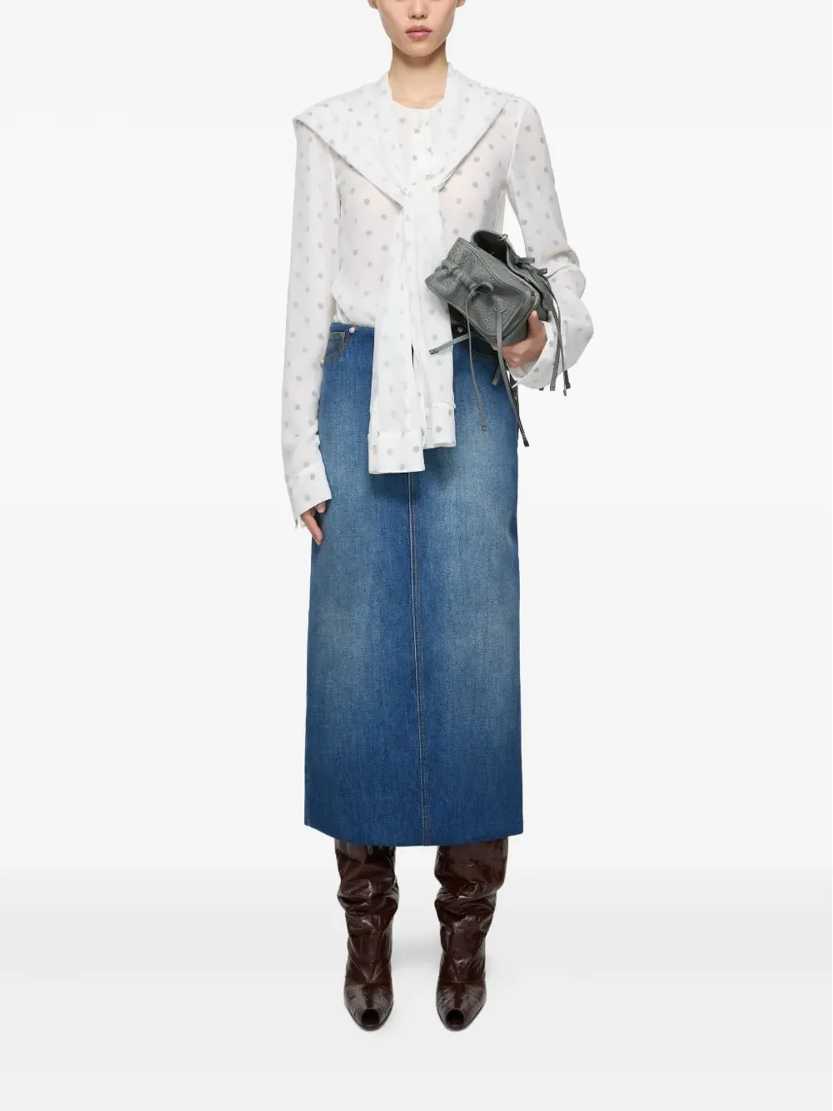 Acne Studios レイヤードタイネック ブラウス - 画像2