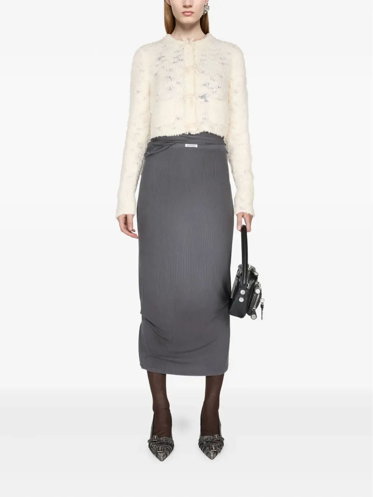 Acne Studios リボン装飾カーディガン - 画像2