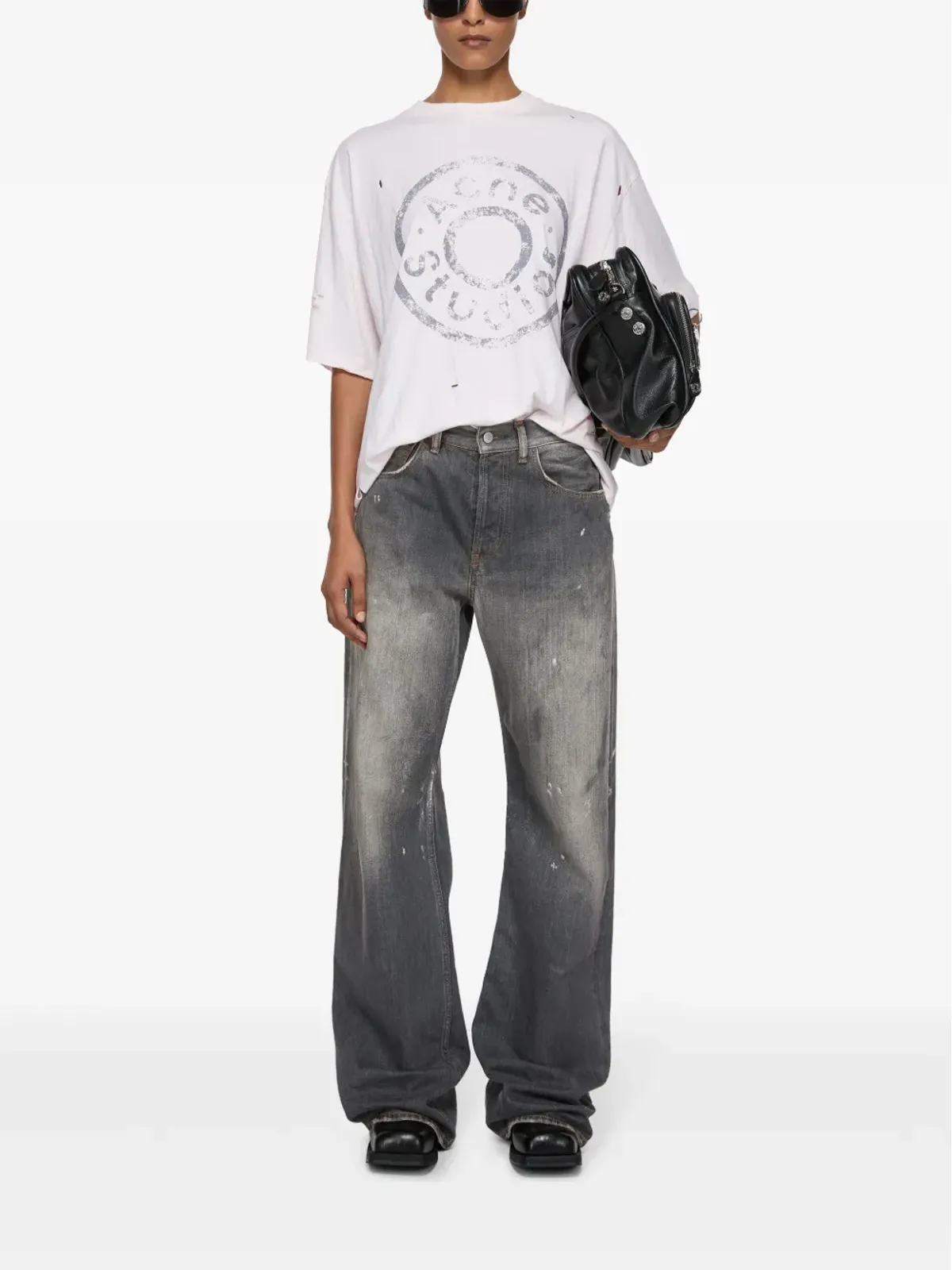 Acne Studios フェード加工のルーズジーンズ ブラック - 画像2
