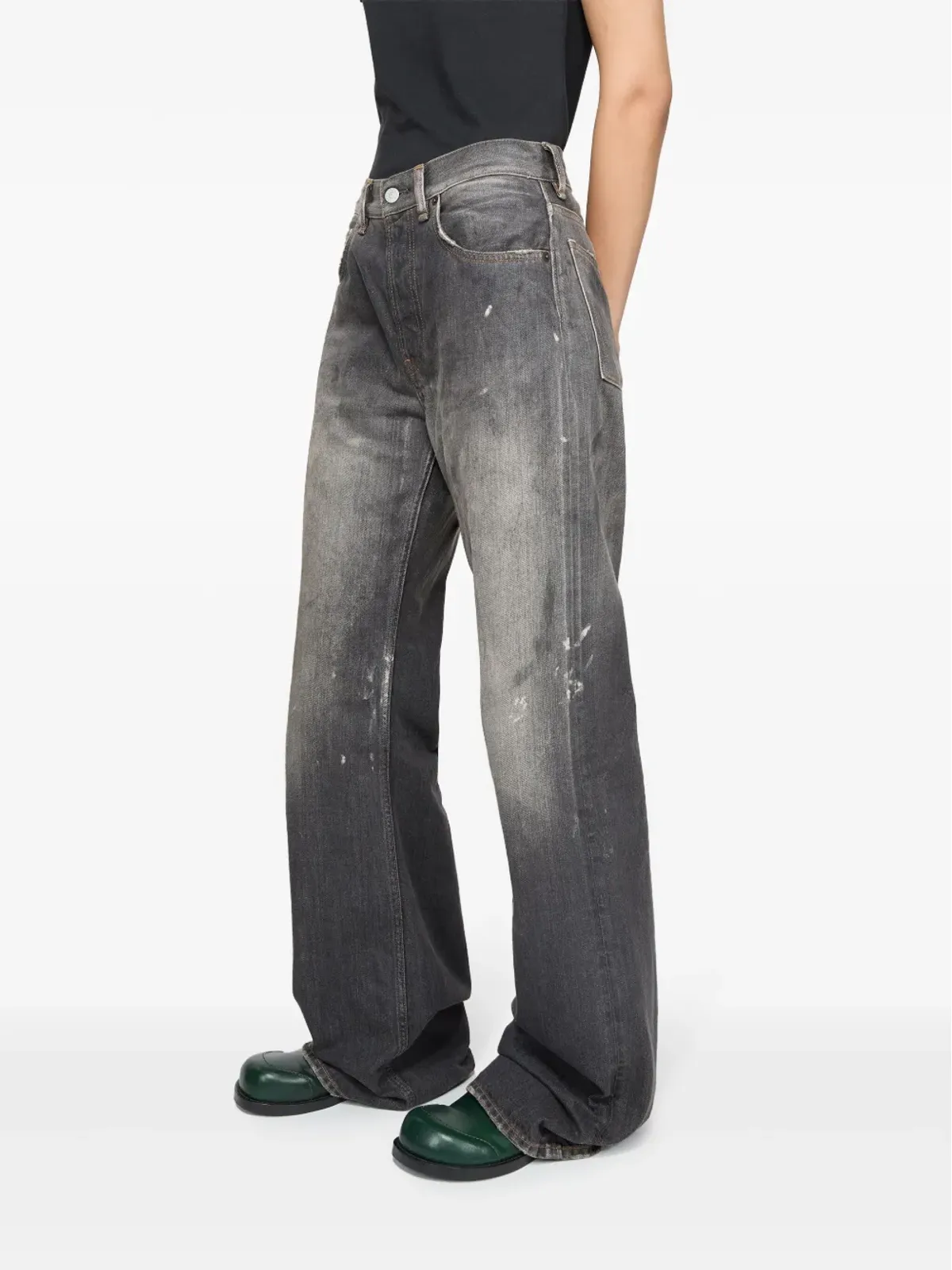 Acne Studios フェード加工のルーズジーンズ ブラック - 画像4