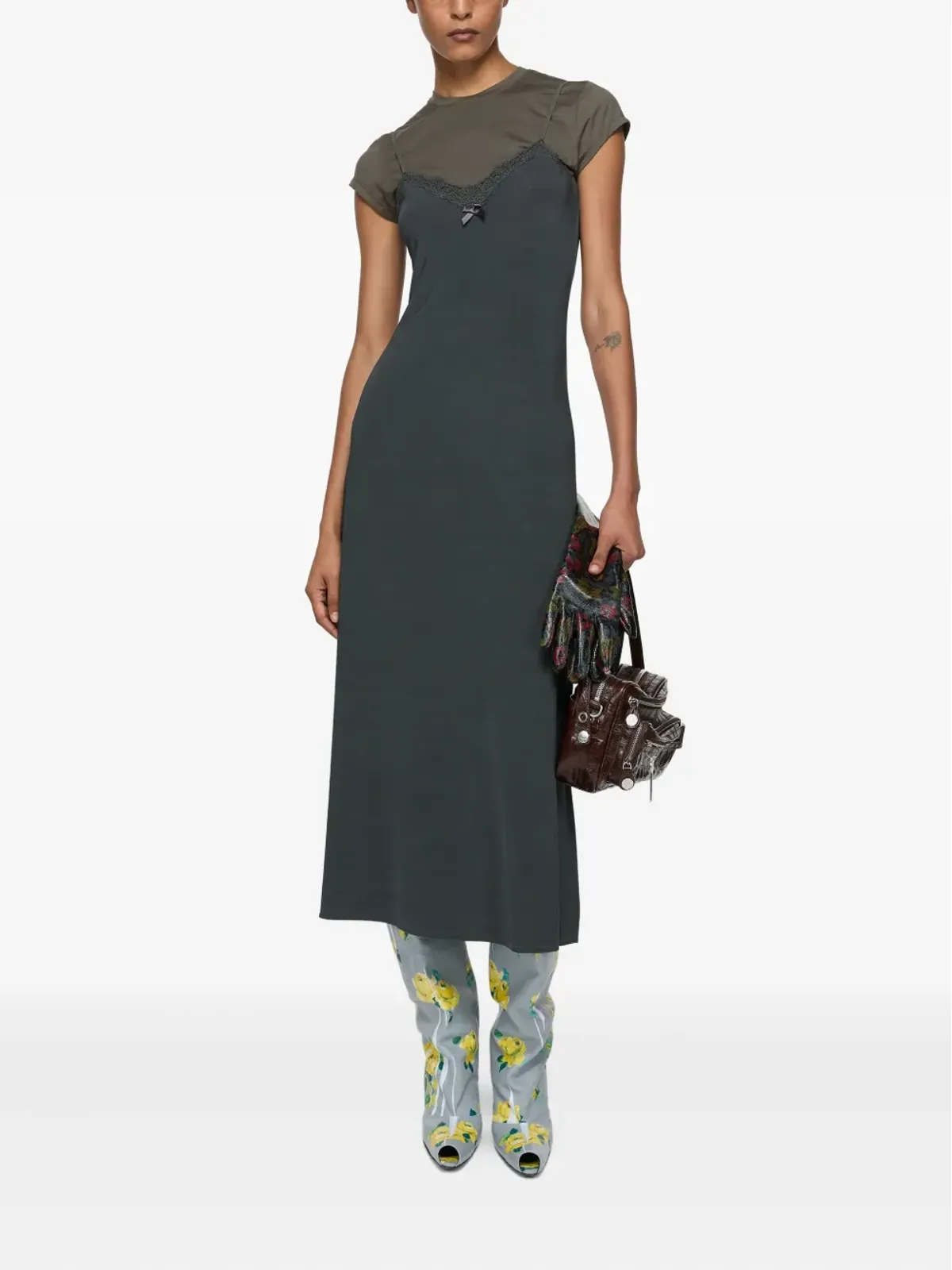 Acne Studios レイヤードドレス - グリーン - 画像2