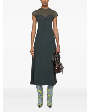 Acne Studios レイヤードドレス - グリーン - サムネイル3