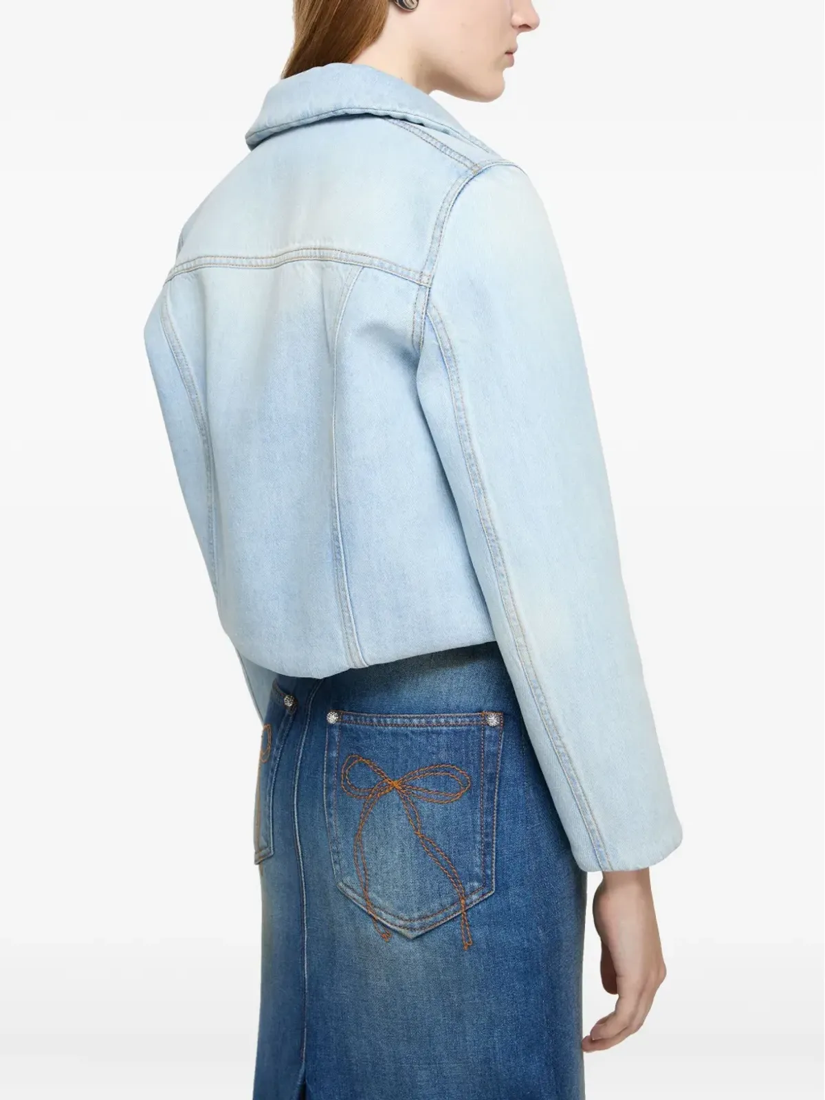 Acne Studios フローラルライニング デニムジャケット - 画像5
