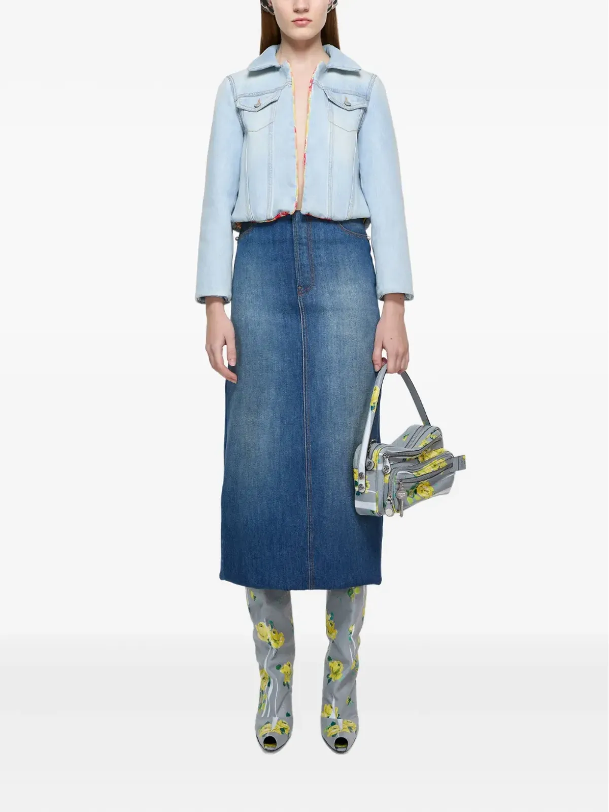 Acne Studios フローラルライニング デニムジャケット - 画像2