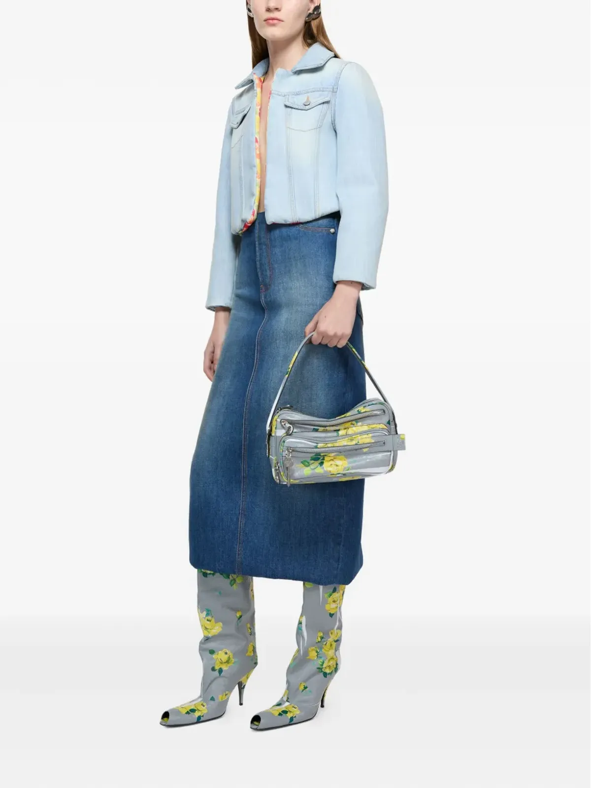 Acne Studios フローラルライニング デニムジャケット - 画像3