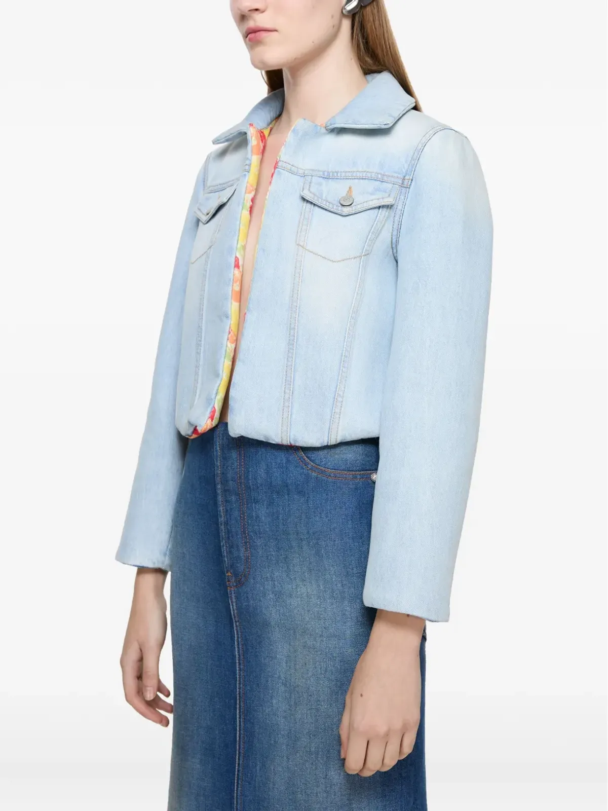 Acne Studios フローラルライニング デニムジャケット - 画像4