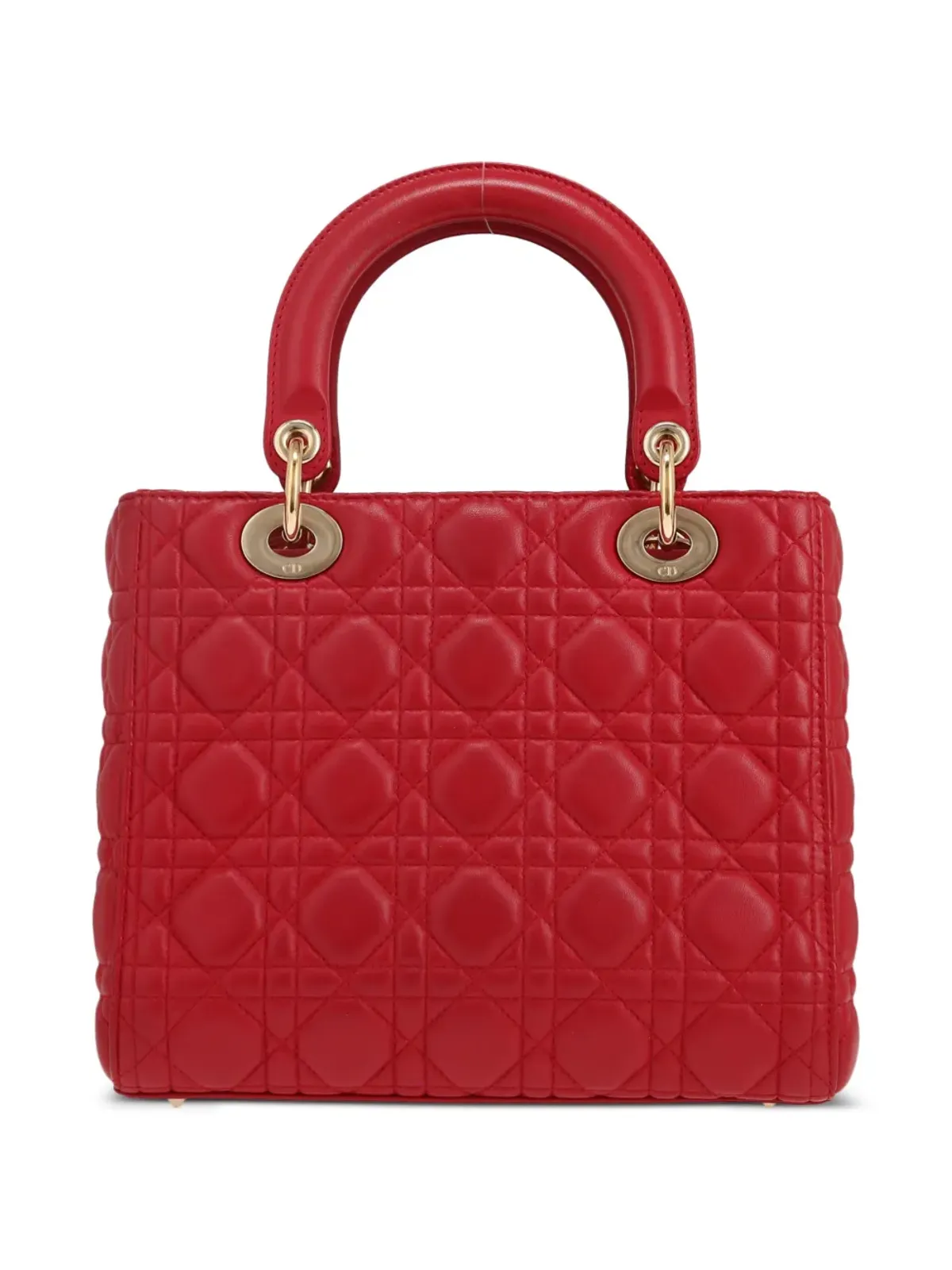 Christian Dior ビンテージ 2010年 カナージュ レディ Dior ツーウェイ ハンドバッグ レッド - 画像2
