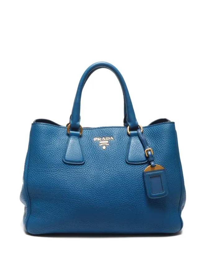 Prada Pre-Owned Prada ビンテージ 2000年代 ロゴレタリング ハンドバッグ ブルーの商品画像