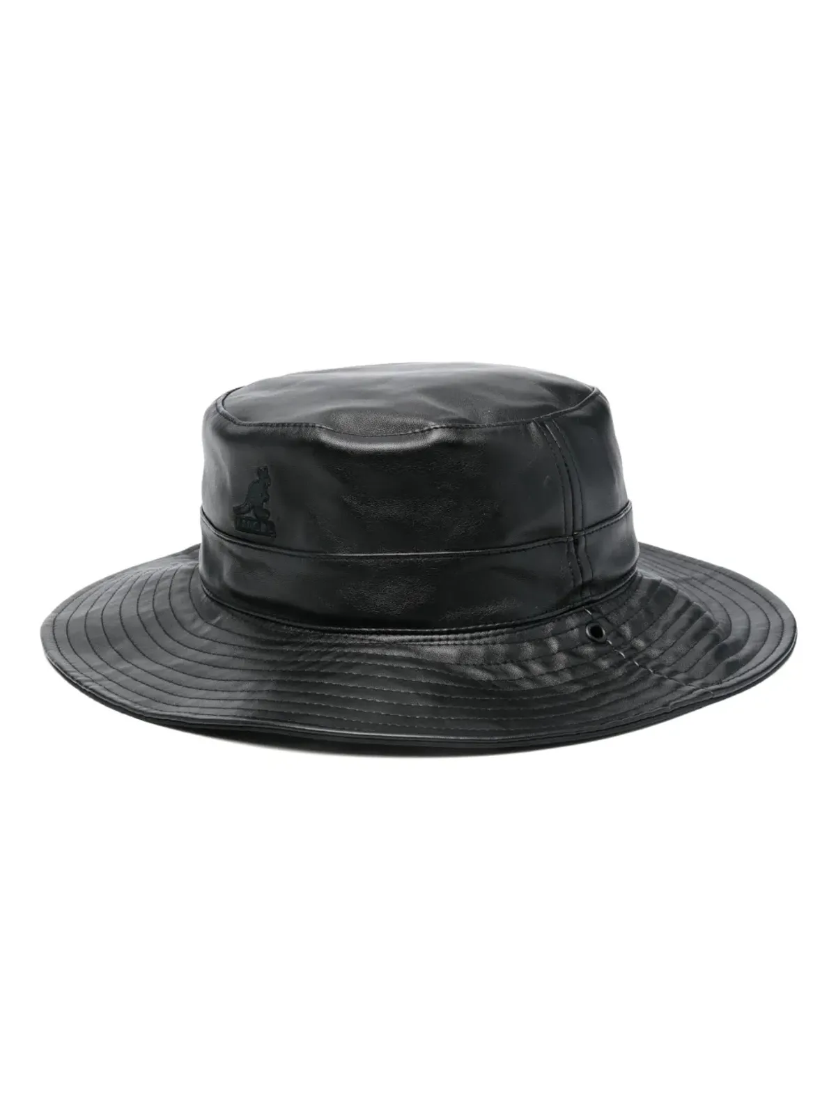 Kangol フェイクレザー帽子 ブラック - 画像1