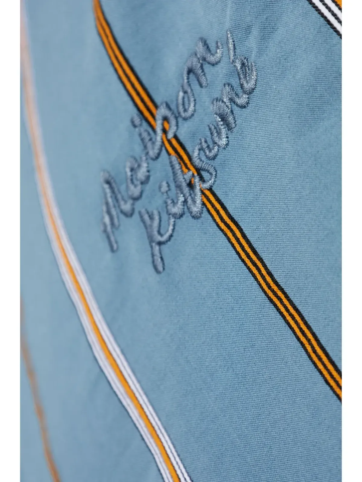 Maison Kitsuné ロゴ刺繍ストライプシャツ - Blue - 画像5