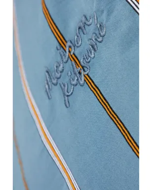Maison Kitsuné ロゴ刺繍ストライプシャツ - Blue - サムネイル5