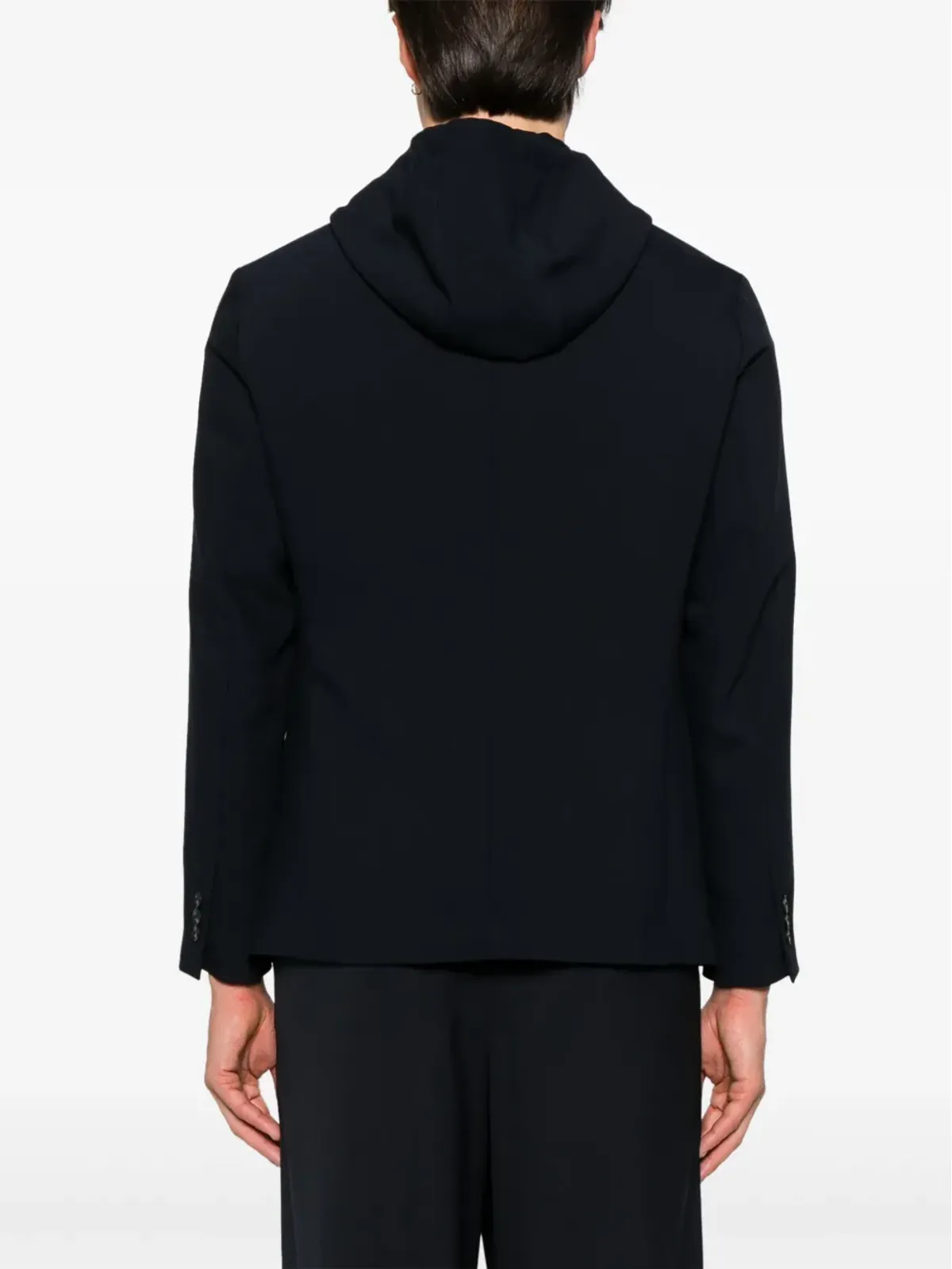 Emporio Armani デタッチャブルパネル搭載フード付きブレザー ブルー - 画像4