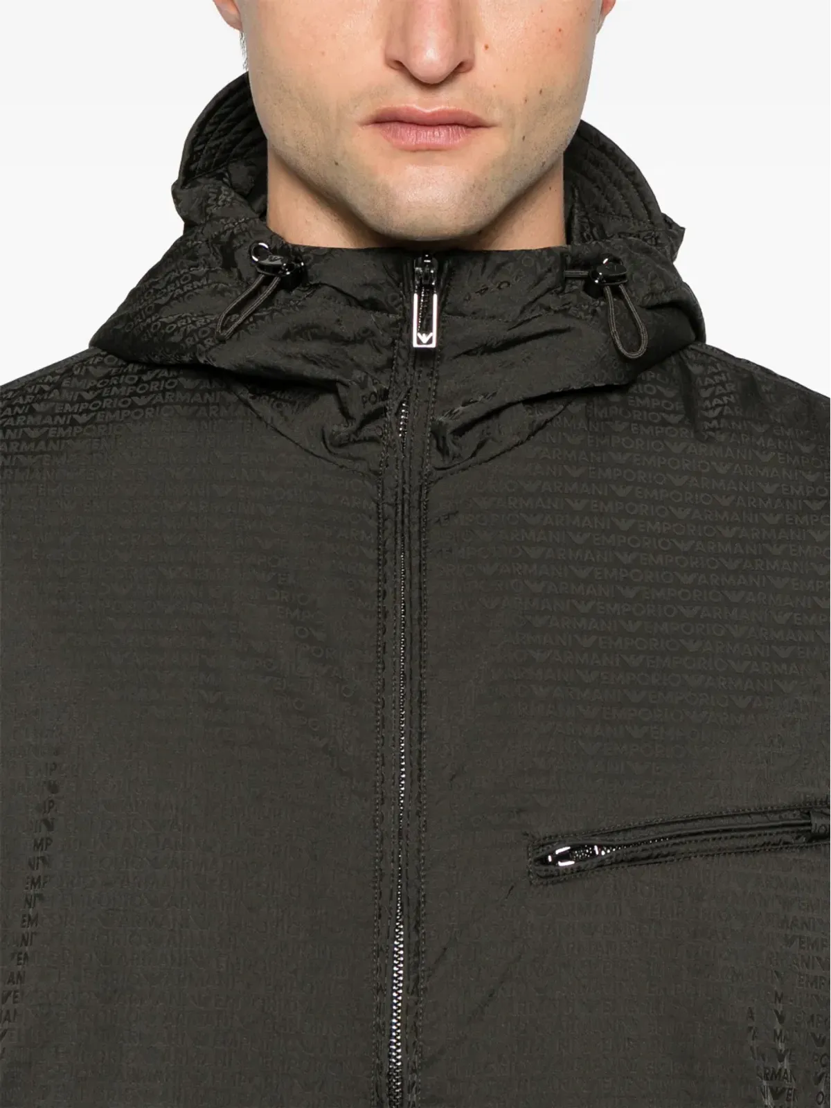 Emporio Armani ロゴジャカード フード付きブルゾン - 画像5