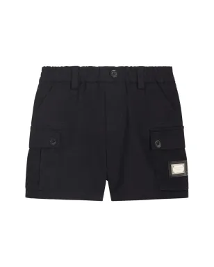 Dolce & Gabbana Kids ロゴプレートショーツ ブルー - サムネイル1