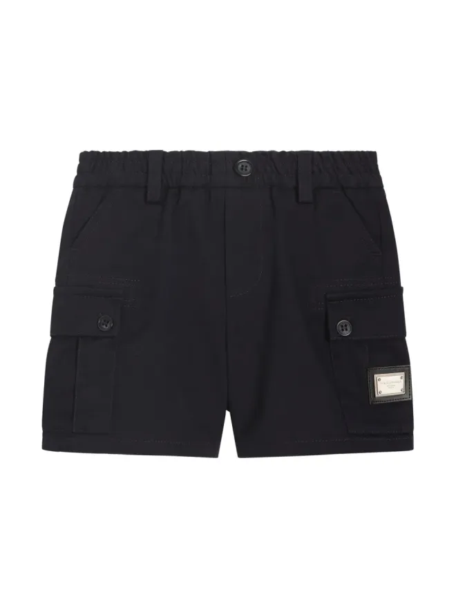 Dolce & Gabbana Kids Dolce & Gabbana Kids ロゴプレートショーツ ブルーの商品画像