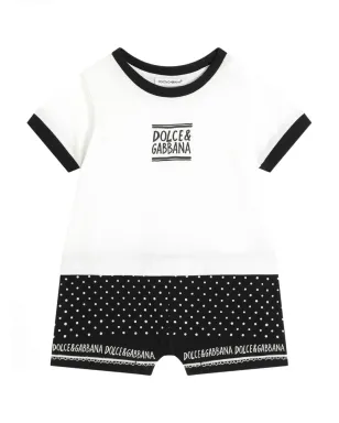 Dolce & Gabbana Kids コットン ベビー ロンパース ホワイト - サムネイル1