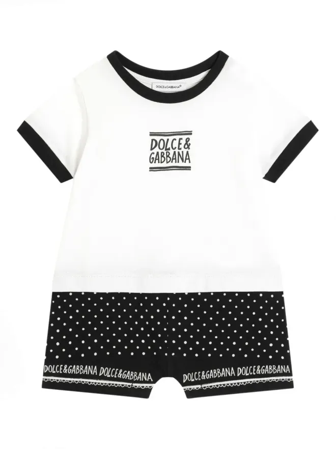 Dolce & Gabbana Kids Dolce & Gabbana Kids コットン ベビー ロンパース ホワイトの商品画像