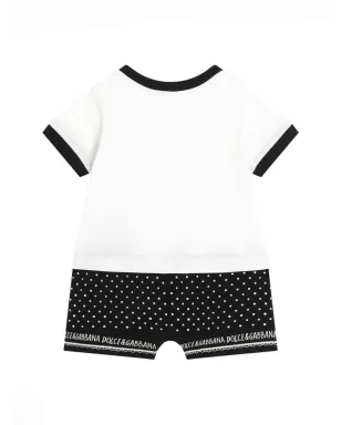 Dolce & Gabbana Kids コットン ベビー ロンパース ホワイト - サムネイル2