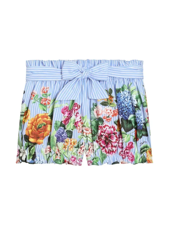Dolce & Gabbana Kids Dolce & Gabbana Kids フローラルプリントショーツ - ブルーの商品画像