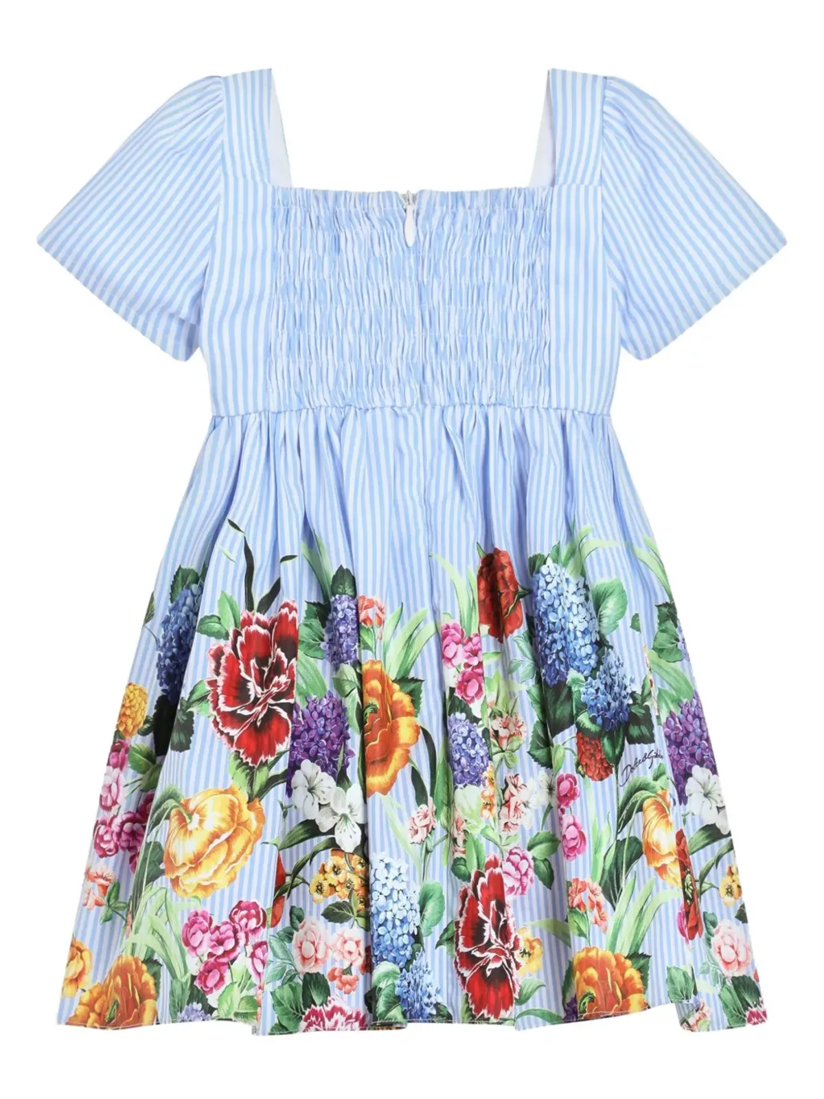 Dolce & Gabbana Kids ストライプ柄ドレス - ブルー - 画像2