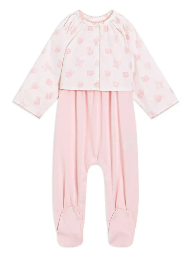 Dolce & Gabbana Kids Dolce & Gabbana Kids ピンクのコットンパジャマの商品画像