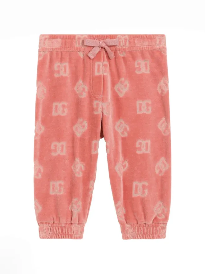 Dolce & Gabbana Kids Dolce & Gabbana Kids ロゴジャカード トラックスーツ ボトムス ピンクの商品画像