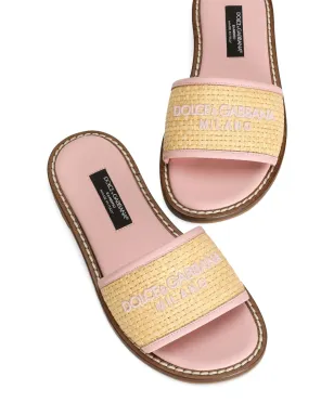 Dolce & Gabbana Kids 刺繍ロゴ サンダル - ピンク - サムネイル4