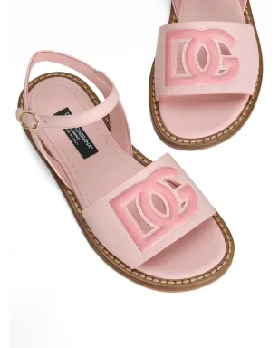Dolce & Gabbana Kids ロゴサンダル - ピンク - サムネイル4