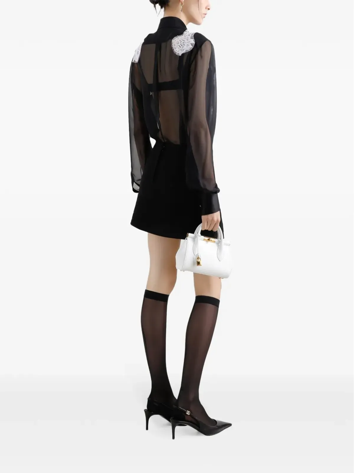Dolce & Gabbana レーストリム付きミニスカート - 画像3