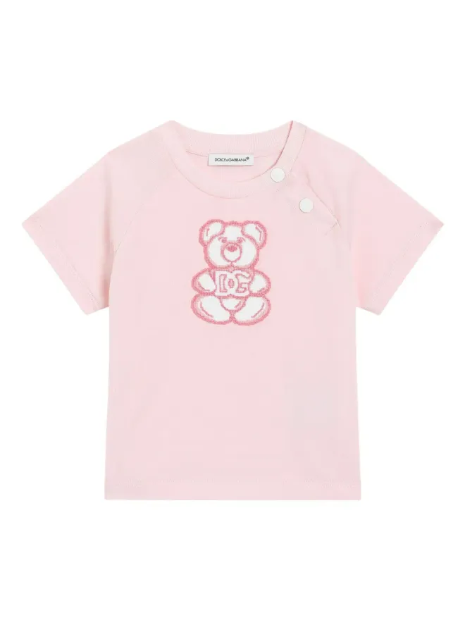 Dolce & Gabbana Kids Dolce & Gabbana Kids テディベア柄 Tシャツ - ピンクの商品画像