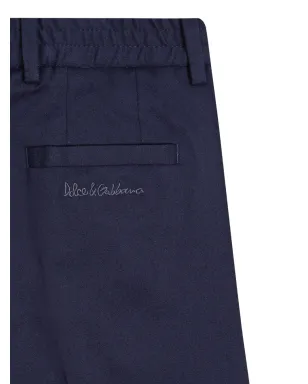 Dolce & Gabbana Kids 刺繍ロゴ入りパンツ ブルー - サムネイル4