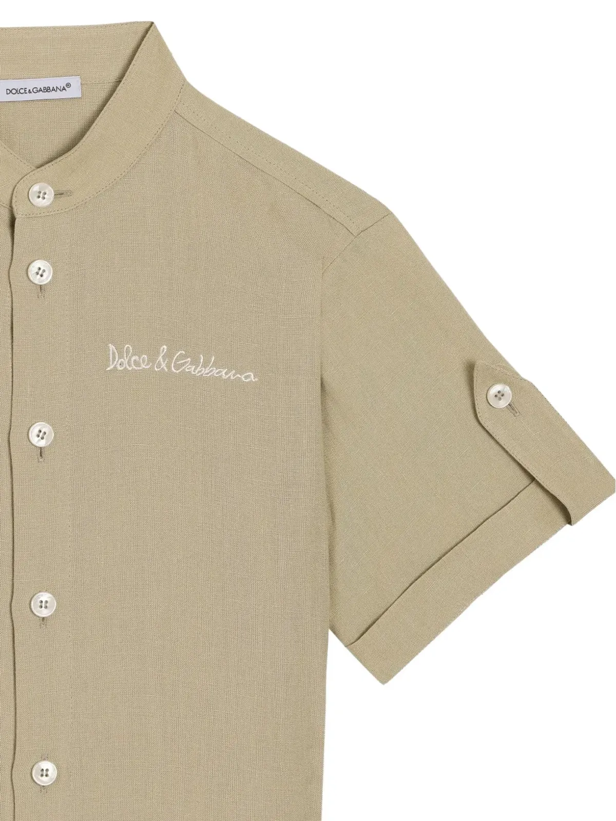 Dolce & Gabbana Kids ロゴ刺繍シャツ - ネュートラルカラー - 画像3