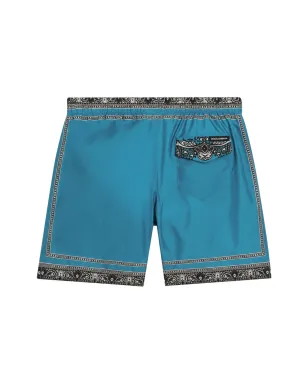 Dolce & Gabbana Kids bandana柄スイムショーツ - ブルー - サムネイル2