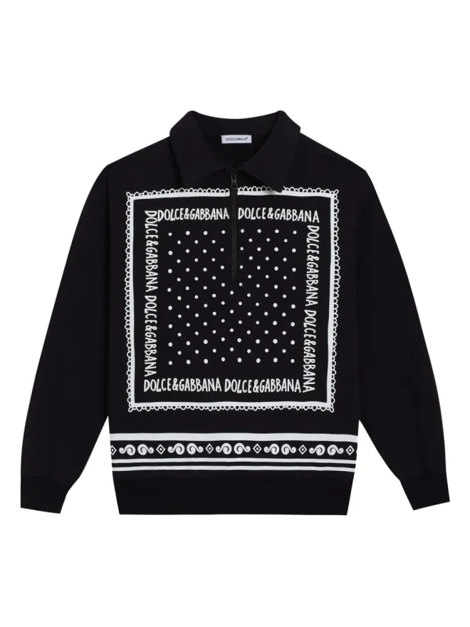 Dolce & Gabbana Kids Dolce & Gabbana Kids バンダナ柄プリント スウェットシャツ ブルーの商品画像