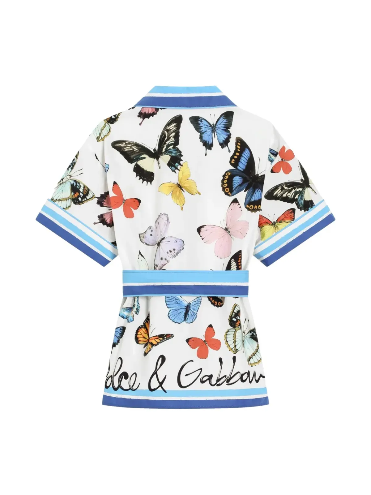 Dolce & Gabbana Kids 蝶プリントシャツ - ホワイト - 画像2