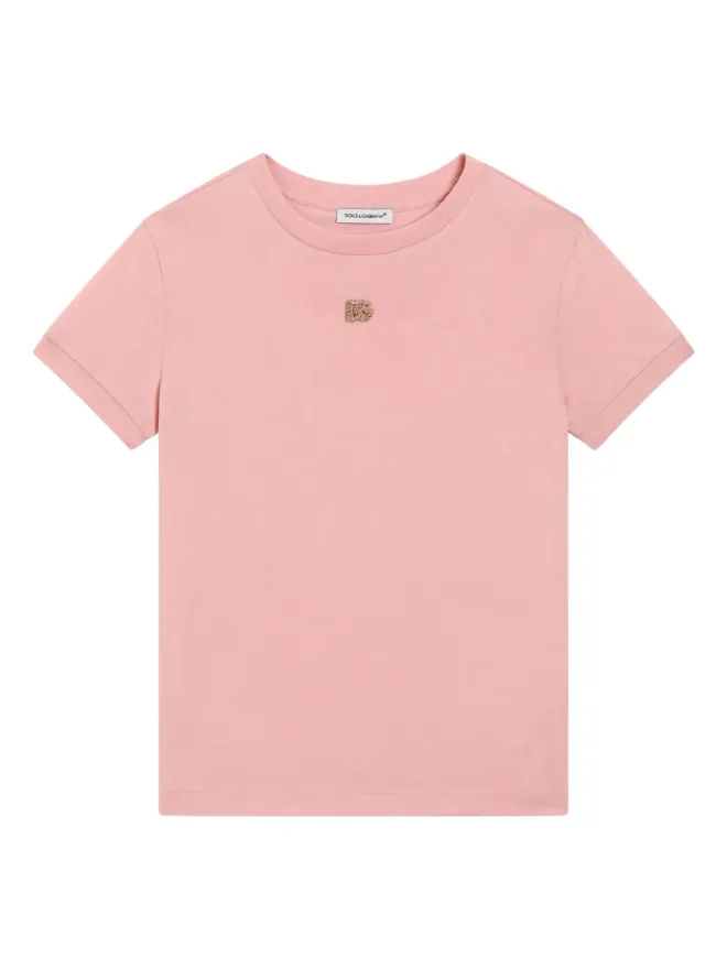 Dolce & Gabbana Kids Dolce & Gabbana Kids DGロゴ ジャージー Tシャツ - ピンクの商品画像