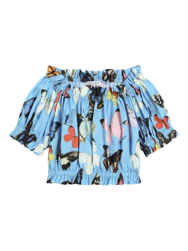 Dolce & Gabbana Kids Dolce & Gabbana Kids 蝶柄プリント ブラウスの商品画像