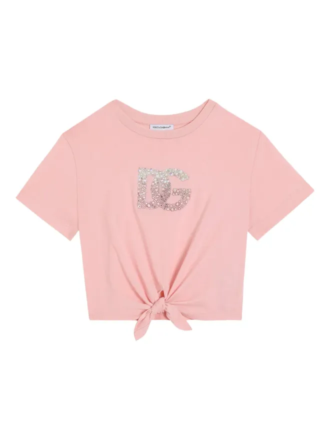 Dolce & Gabbana Kids Dolce & Gabbana Kids 結びデザイン Tシャツ ピンクの商品画像