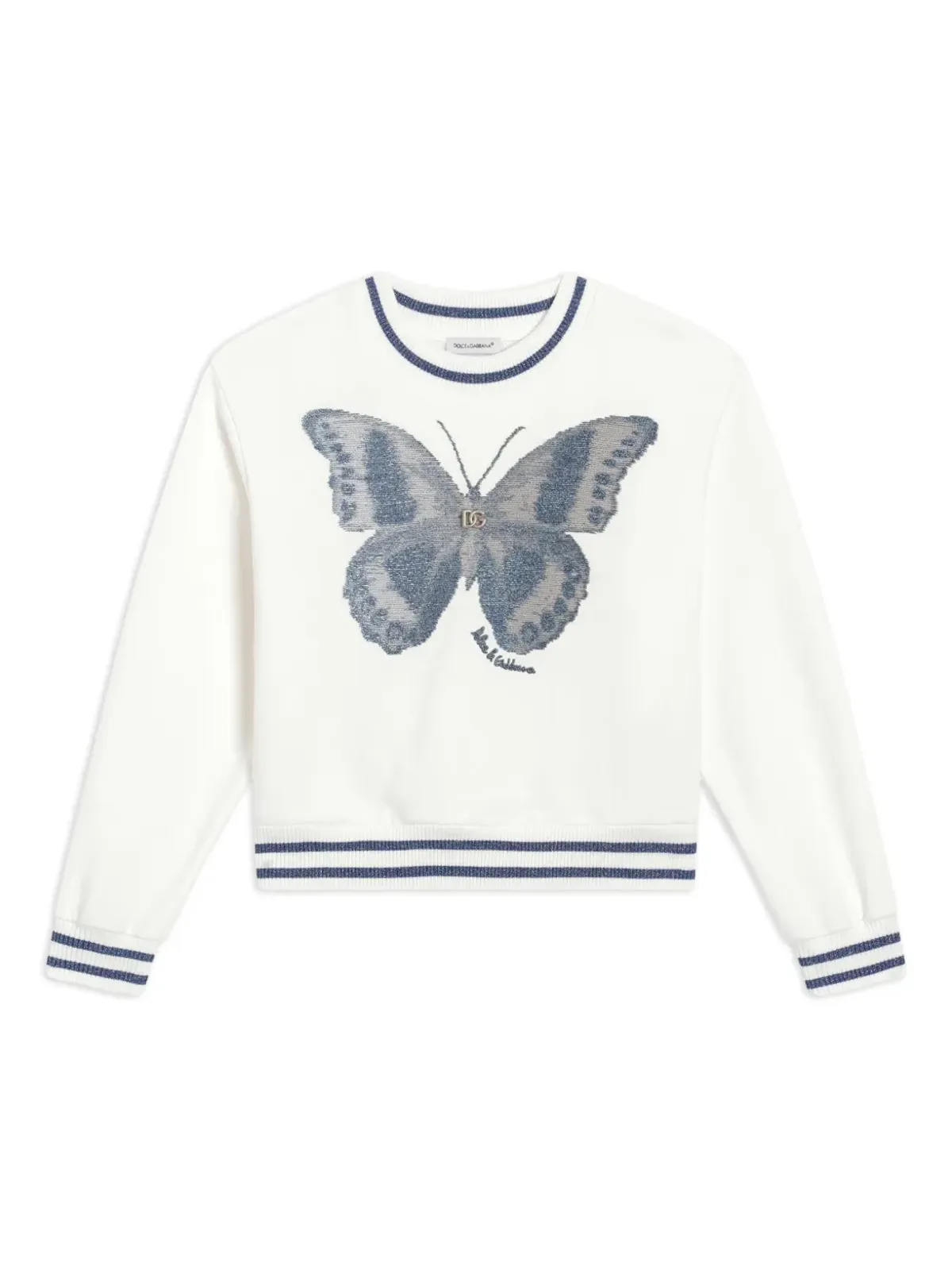 Dolce & Gabbana Kids 蝶モチーフ スウェットシャツ ホワイト - 画像1