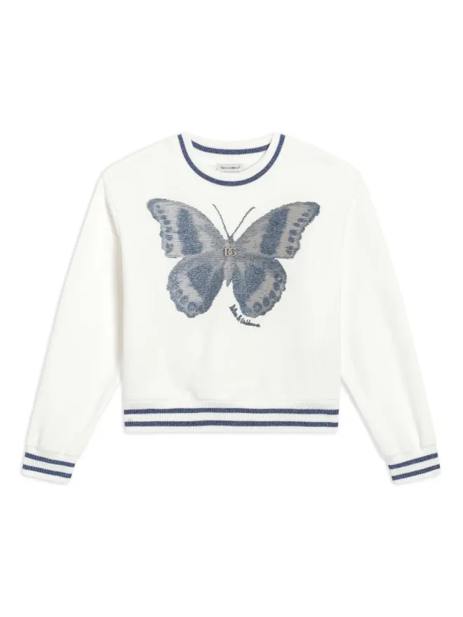 Dolce & Gabbana Kids Dolce & Gabbana Kids 蝶モチーフ スウェットシャツ ホワイトの商品画像