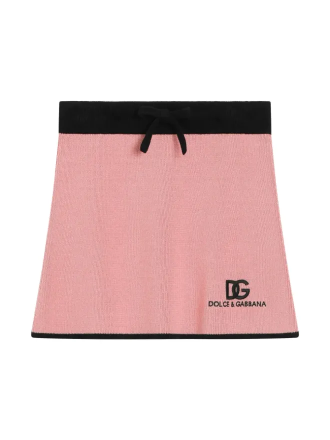 Dolce & Gabbana Kids Dolce & Gabbana Kids 刺繍ロゴ入りミニスカート ピンクの商品画像