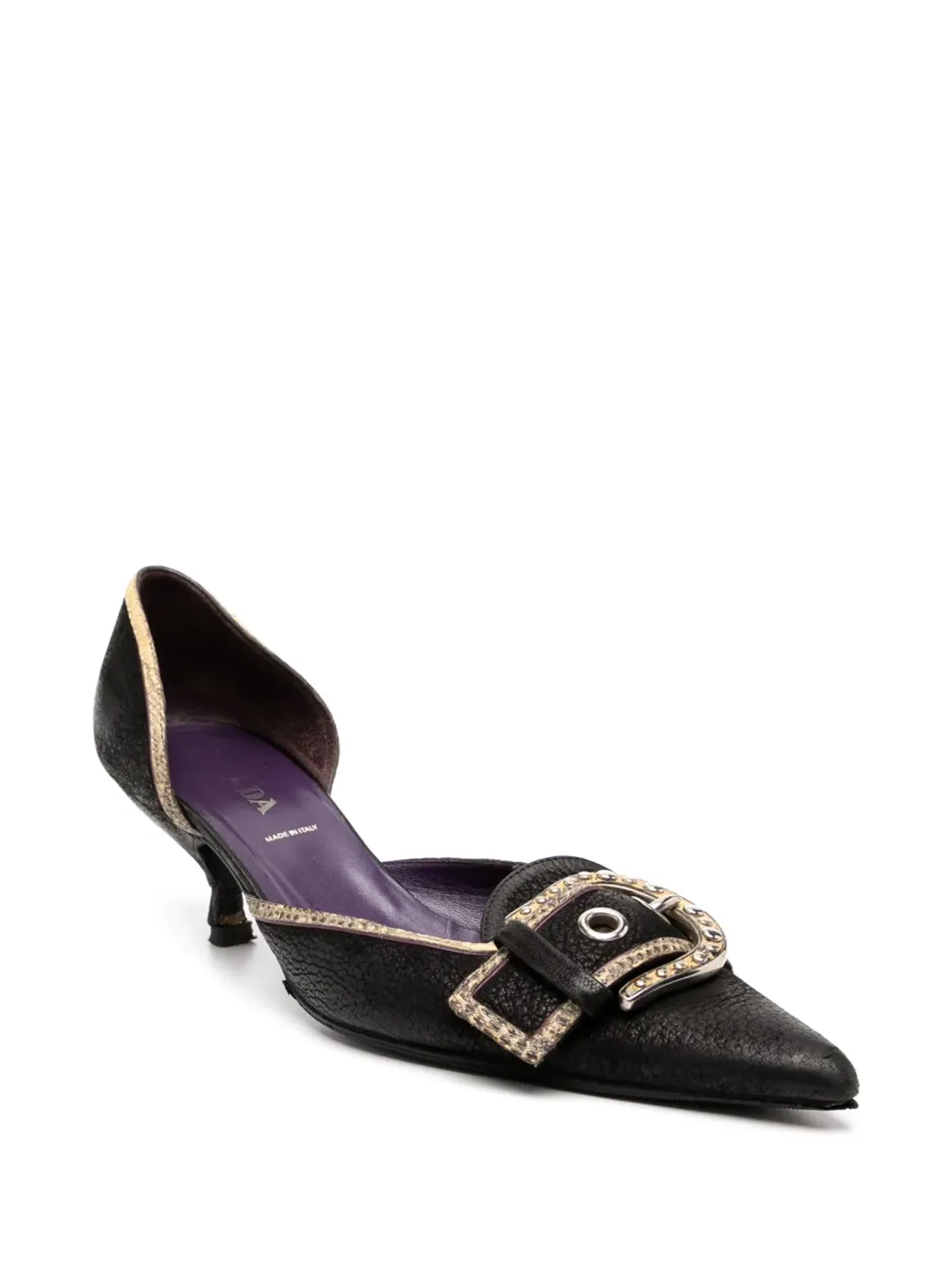Prada Pre-Owned コントラストトリムパンプス ブラック - 画像2