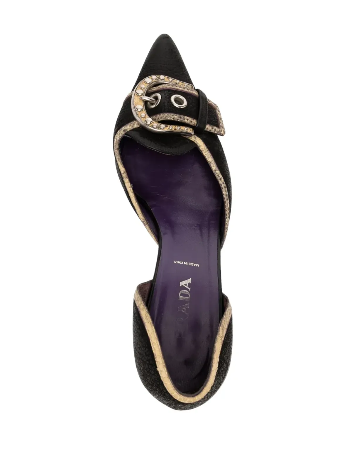 Prada Pre-Owned コントラストトリムパンプス ブラック - 画像4