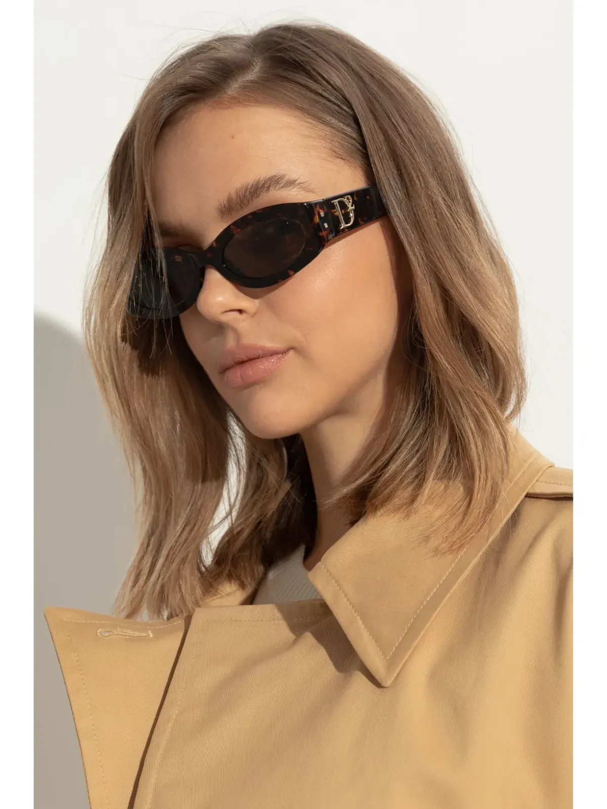 DSQUARED2 EYEWEAR オーバルフレームべっ甲柄サングラス - 画像2