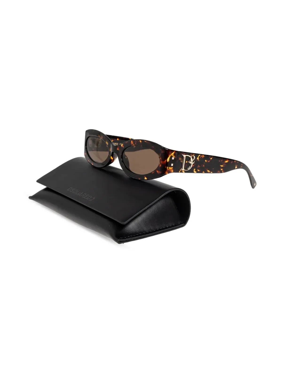 DSQUARED2 EYEWEAR オーバルフレームべっ甲柄サングラス - 画像3