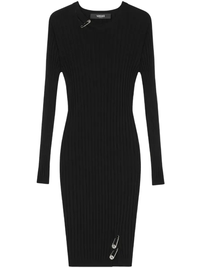 VERSACE Versace セーフティピン付きリブニットミニドレスの商品画像